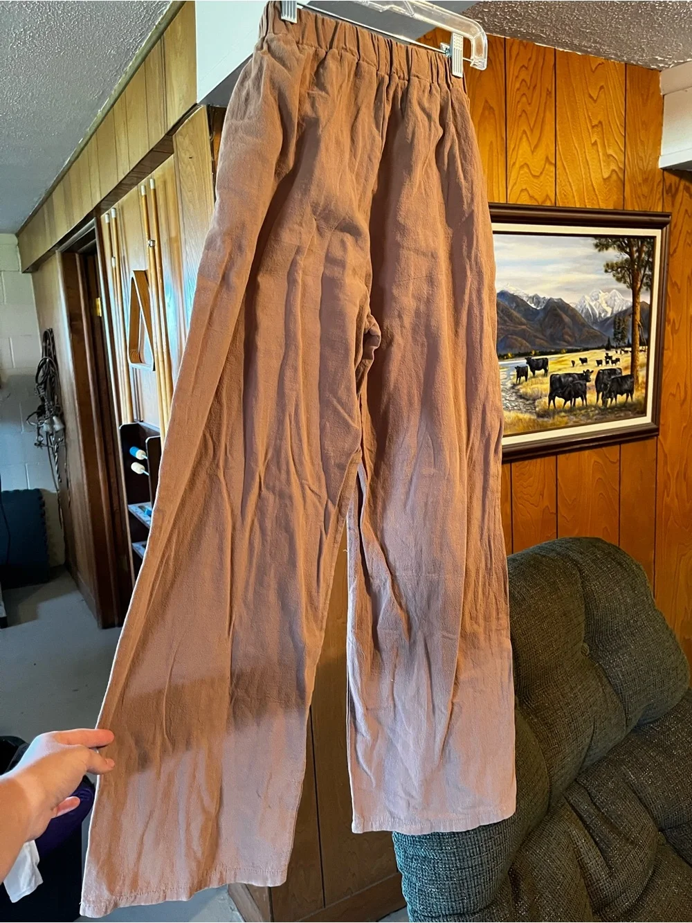 Women's High-Waist Tie-Belt Wide Leg Pants — Taupe